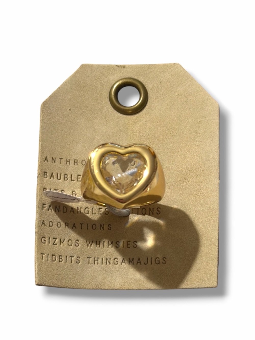 NWT Anthropologie Heart Stone Cocktail Ring